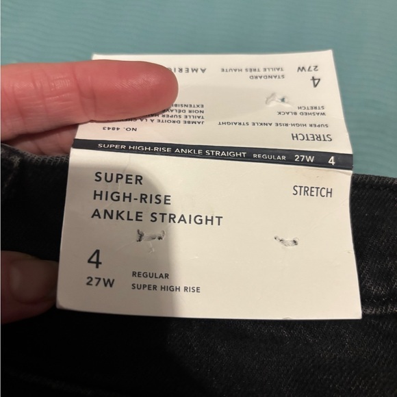 American Eagle black super high rise 4 27w ankle straight jeans nwt - Picture 2 of 5